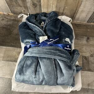 Tommy Bahama His‎ Hers Navy Blue Plush Robe One Size Fits Most New